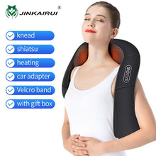 Load image into Gallery viewer, JinKaiRui U Shape Electrical Shiatsu Massager Shawl Roller Heat Massage Electric Pain Neck and Shoulder Multi-function Massagem